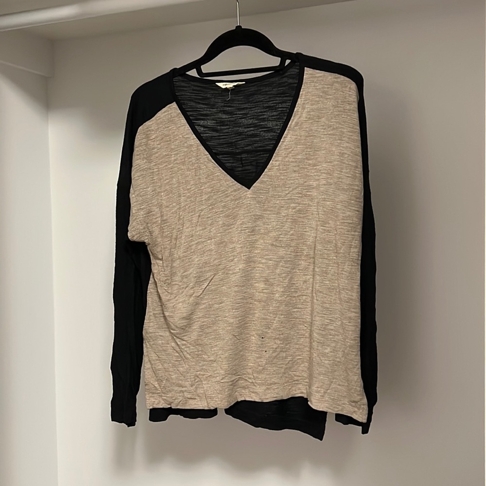 Madewell S Beige and Black Long sleeve